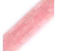 GEM-Inside 4x13mm Natural Rose Quartz Beads Rectangular Square Tube Cube Cuboid Column Semi Precious Chakras Stone Beads Gree for Jewelry Making DIY Handmade Craft Supplies 15"