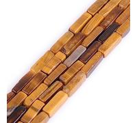 Gem-Inside 4x13mm Natural Yellow Tiger Eye Square Tube Cube Cuboid Spacer Beads for Jewelry Making Full 15" Strand Energy Stone Healing Power Gemstone