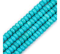 Gem-Inside 4x8mm Turquoise Rondelle Stone Natural Gemstone Heishi Spacer Beads for Jewellery Making DIY Craft Bracelet Necklace Project Strand 15"