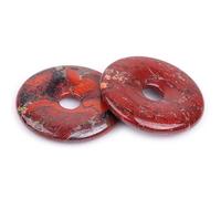 GEM-Inside 50mm Natural Red Poppy Gemstone Stone Circle Donuts Beads for Pendant Jewelry Making Power Energy Chakra Massage GuaSha Scraping Tools