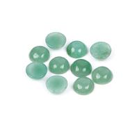 GEM-Inside 5Pcs 10mm Green Aventurine Jade Cabochons Stones Beads for Jewelry Making Bezels Tennis Statement Jewelry