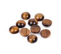 GEM-Inside 5Pcs 10mm Yellow Tiger Eye Jasper Cabochons Stones Beads for Jewelry Making Bezels Tennis Statement Jewelry