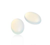 GEM-Inside 5Pcs 30x40mm White Opalite Jasper Oval Cabochons Stones Beads for Jewelry Making Bezels Tennis Bracelet Statement Necklace Pendant Jewelry