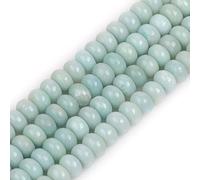 Gem-Inside 5x8mm Amazonite Rondelle Stone Natural Gemstone Heishi Spacer Beads for Jewellery Making Bracelets Necklace DIY Craft Project Strand 15"