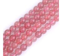 Gem-Inside 6mm AA Grade Red Strawberry Rock Quartz Round Semi Precious Gemstone Natural Stone Beads for Jewellery Making 15" Strand Chakras Beads Handmade Craft Supplies