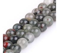 Gem-Inside 6mm AAA Natural Africa Bloodstone Round Gemstone Beads for Jewelry Making Bulk Full 15" Semi Precious Gemstone DIY Handmade Craft Supplies