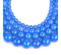 GEM-Inside 6mm Blue Agate Stone Round Gemstone Semi Precious Loose Beads for Jewellery Making 15''