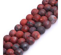 GEM-Inside 6mm Frosted Vintage Dark Red Old Flower Agate Gemstone Semi Precious Round Beads for Jewellery Making DIY Handmade Craft Supplies 15"