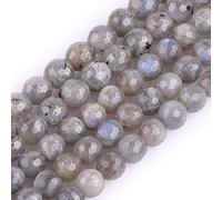 GEM-Inside 6mm Labradorite Semi Precious Gemstone Round Faceted Loose Beads for Jewellery Making DIY Handmade Craft Supplies 15"