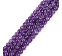 Gem-Inside 6mm Natural Dream Lace Amethyst Quartz Real Crystal Gemstone Faceted Spacer Beads for Jewelry Making Strand 15''