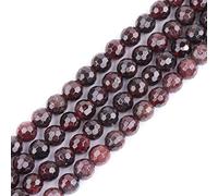 Gem-Inside 6mm Natural Red Garnet Quartz Real Crystal Gemstone Faceted Spacer Beads for Jewelry Making Strand 15''
