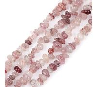 GEM-Inside 6x8mm Freeform Gemstone Strawberry Quartz Chips Beads Bracelet Beads for Jewellery Making Strand 15''