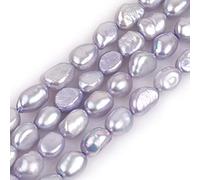 Gem-Inside 8-9mm Light Purple Pearls Real Feshwater Cultured Pearl Gemstone Beads for Jewelry Making Bulk Full 15"
