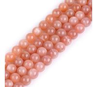 GEM-Inside 8mm AA Grade Sun Stone Agate Round Gemstone Semi Precious Loose Beads for Jewellery Making 15''