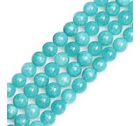 GEM-Inside 8mm Blue Jade Semi Precious Gemstone Round Loose Beads for Jewellery Making DIY Handmade Craft Supplies 15"
