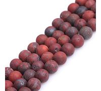 GEM-Inside 8mm Frosted Vintage Dark Red Old Flower Agate Gemstone Semi Precious Round Beads for Jewellery Making DIY Handmade Craft Supplies 15"