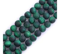 GEM-Inside 8mm Green Tiger Eye Frosted Matte Unpolished Gemstone Semi Precious Round Beads for Jewellery Making DIY Handmade Craft Supplies 15"