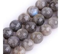 GEM-Inside 8mm Labradorite Semi Precious Gemstone Round Faceted Loose Beads for Jewellery Making DIY Handmade Craft Supplies 15"