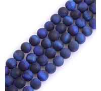 GEM-Inside 8mm Lapis Blue Tiger Eye Frosted Matte Unpolished Gemstone Semi Precious Round Spacer Beads for Jewellery Making DIY Handmade Craft Supplies 15" …