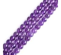 GEM-Inside 8mm Light Purple Amethyst Round Gemstone Semi Precious Loose Beads for Jewellery Making 15''