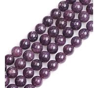 GEM-Inside 8mm Purple Tourmaline Gemstone Loose Beads Round Crystal Energy Stone Power for Jewelry Making 15"