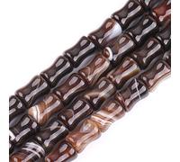 GEM-Inside 8x12mm Natural Brown Sardonyx Onyx Agate Stone Plant Bamboo Knot Bone Charms Beads for Jewelry Making Power Energy Chakra Stone Beads
