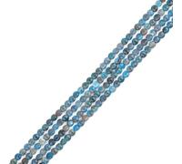 GEM-Inside 90Pcs 4mm Coin Double-Faceted Natrual Blue Apatite Quartz Beads Stone Beads for Jewelry Making Craft Supplies