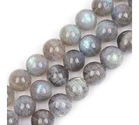 GEM-Inside AA Grade 12mm Blue Rainbow Labradorite Round Gemstone Semi Precious Loose Beads for Jewellery Making 15''