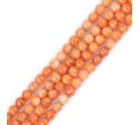 GEM-Inside AA Grade 8mm Round Natural Orange Calcspar Calcite Chakras Stone Semi Precious Gemstone Beads for Bracelet Necklace Jewelry Making Strand 15"