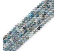 GEM-Inside AA Grade Light Blue 2mm Natural Tourmaline Gemstone Quartz Faceted Round Tiny Small Spacer Beads for Jewelry Making Bracelet Earrings Charms Full Strand 15 Inch