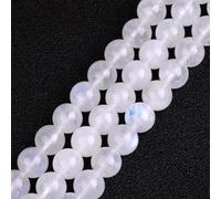 GEM-Inside AAA Grade Natural 8mm Blue Rainbow Moonstone Round Gemstone Semi Precious Loose Beads for Jewellery Making 15''