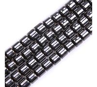 GEM-Inside Black Hematite Non-Magnetic Gemstone Losse Beads Natural 8mm Drum Shape Energy Stone Power Beads for Jewelry Making 15"