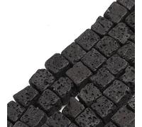 GEM-Inside Black Lava Rock Gemstone Loose Natural 8mm Spacer Beads Energy Stone Power for Jewelry Making 15''