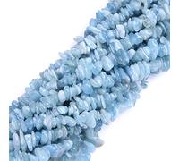 GEM-Inside Blue Aquamarine Chips 6-7mm Gemstone Loose Beads for Jewellery Making 15''