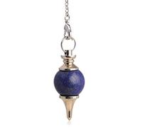 GEM-INSIDE CREATE YOUR OWN FASHION Ball Natural Blue Lapis Lazuli Dowsing Chakra Pendulum for Divination Real Stone Reiki Pendant for Women Energy Healing