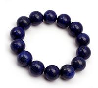 GEM-INSIDE CREATE YOUR OWN FASHION ShG Store 14mm Circle Rope Blue Lapis Lazuli Beads 7 Inch Elastic Bracelet