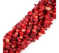 GEM-Inside Dyed Red Coral Chips 5-8mm Gemstone Semi Precious for Jewellery Making 34" per Strand