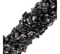 GEM-Inside Genuine Black Agate Chips 5-8mm Gemstone Semi Precious for Jewellery Making 34" per Strand