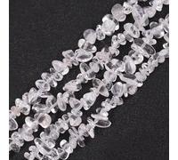 GEM-Inside Genuine Rock Crystal Quartz Chips 5-8mm Gemstone Semi Precious for Jewellery Making 34" per Strand