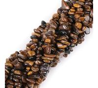 GEM-Inside Genuine Tiger Eye Chips 5-8mm Gemstone Semi Precious for Jewellery Making 34" per Strand