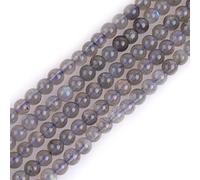 GEM-Inside Labradorite Gemstone Loose Beads AAA Grade Natural 4mm Blue Rainbow Flash Gray Crystal Energy Stone Power Beads for Jewelry Making 15"