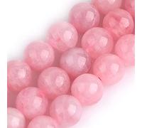 GEM-Inside Natural 10mm Madagascar Rose Quartz Crystals Round Gemstone Semi Precious Loose Beads for Jewellery Making 15''