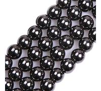 GEM-Inside Natural 10mm Magnetic Black Hematite Round Gemstone Semi Precious Loose Beads for Jewellery Making 15''