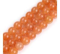 GEM-Inside Natural 10mm Orange Aventurine Round Gemstone Semi Precious Loose Beads for Jewellery Making 15''