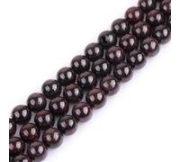 GEM-Inside Natural 10mm Red Garnet Round Gemstone Semi Precious Loose Beads for Jewellery Making 15''