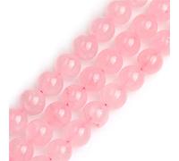 GEM-Inside Natural 12mm Rose Quartz Round Gemstone Semi Precious Loose Beads for Jewellery Making 15''