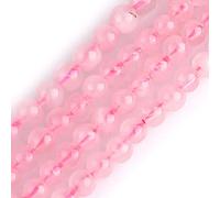 GEM-Inside Natural 4mm Madagascar Rose Quartz Crystals Round Gemstone Semi Precious Loose Beads for Jewellery Making 15''
