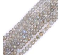 GEM-Inside Natural 4mm Rainbow Blue Labradorite Round Gemstone Semi Precious Loose Spacer Beads for Jewellery Making 15''