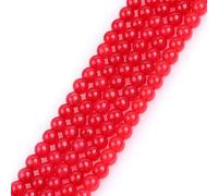 GEM-Inside Natural 4mm Red Jade Round Gemstone Semi Precious Loose Beads for Jewellery Making 15''
