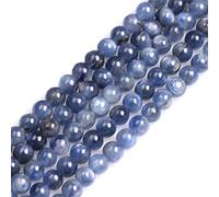 GEM-Inside Natural 6mm Blue Kyanite Round Gemstone Semi Precious Loose Beads for Jewellery Making 15''